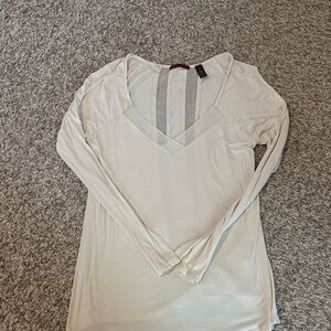 Off white long sleeve shirt with sheer back